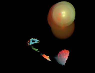 Siyah Renk Üzerine Bir Dijital Fraktal Resmi