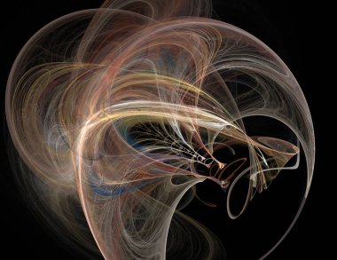 Siyah Renk Üzerine Bir Dijital Fraktal Resmi