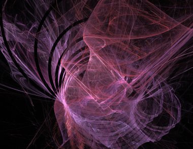 Siyah Renk Üzerine Bir Dijital Fraktal Resmi