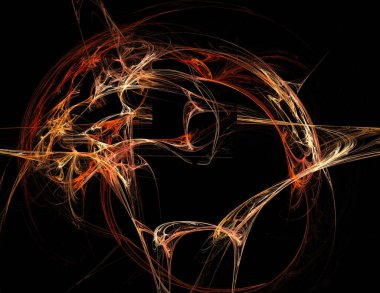 Siyah Renk Üzerine Bir Dijital Fraktal Resmi