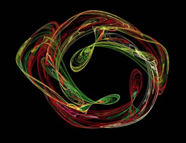 Siyah Renk Üzerine Bir Dijital Fraktal Resmi