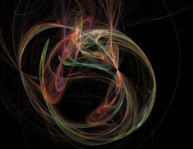 Siyah Renk Üzerine Bir Dijital Fraktal Resmi