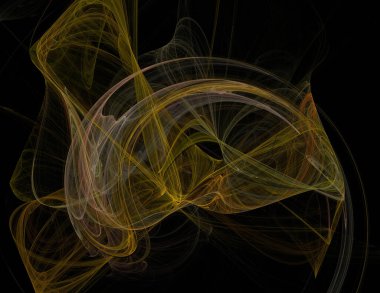 Siyah Renk Üzerine Bir Dijital Fraktal Resmi