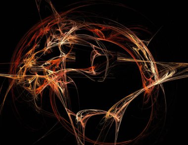 Siyah Renk Üzerine Bir Dijital Fraktal Resmi