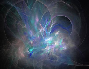 Siyah Renk Üzerine Bir Dijital Fraktal Resmi