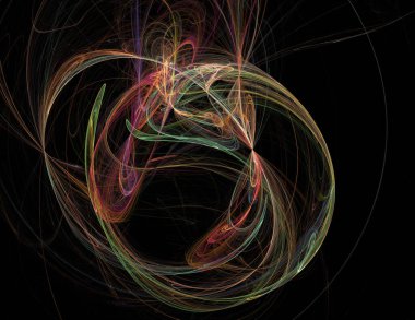 Siyah Renk Üzerine Bir Dijital Fraktal Resmi