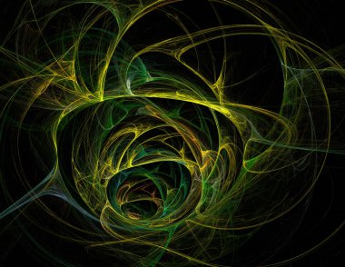 Siyah Renk Üzerine Bir Dijital Fraktal Resmi