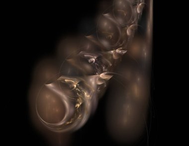 Siyah Renk Üzerine Bir Dijital Fraktal Resmi