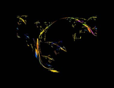 Siyah Renk Üzerine Bir Dijital Fraktal Resmi