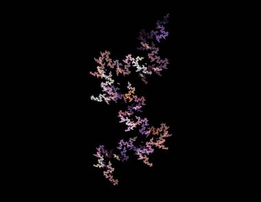 Siyah Renk Üzerine Bir Dijital Fraktal Resmi