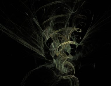 Siyah Renk Üzerine Bir Dijital Fraktal Resmi