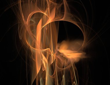 Siyah Renk Üzerine Bir Dijital Fraktal Resmi