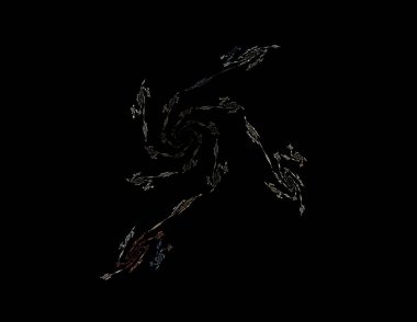 Siyah Renk Üzerine Bir Dijital Fraktal Resmi