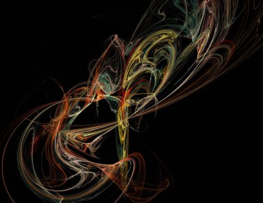 Siyah Renk Üzerine Bir Dijital Fraktal Resmi