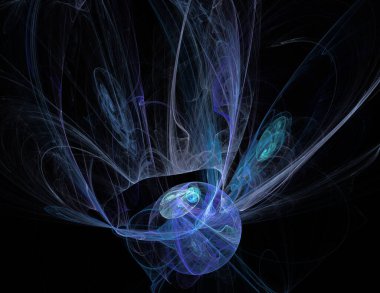 Siyah Renk Üzerine Bir Dijital Fraktal Resmi