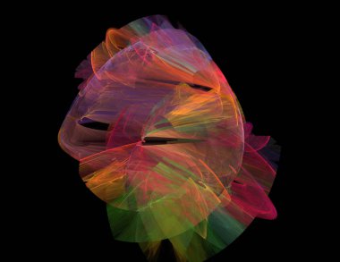 Siyah Renk Üzerine Bir Dijital Fraktal Resmi