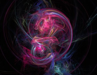 Siyah Renk Üzerine Bir Dijital Fraktal Resmi