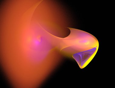 Siyah Renk Üzerine Bir Dijital Fraktal Resmi