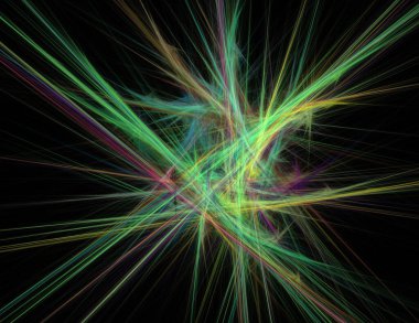 Siyah Renk Üzerine Bir Dijital Fraktal Resmi