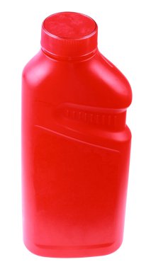 Kırmızı Plastik Şişe izole edildi