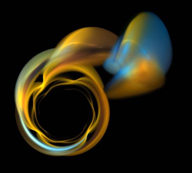 Siyah Renk Üzerine Bir Dijital Fraktal Resmi