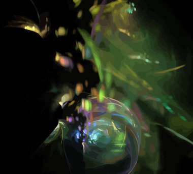 Siyah Renk Üzerine Bir Dijital Fraktal Resmi