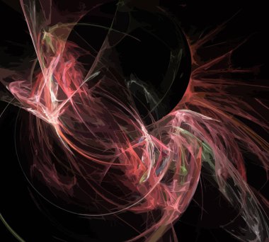 Siyah Renk Üzerine Bir Dijital Fraktal Resmi