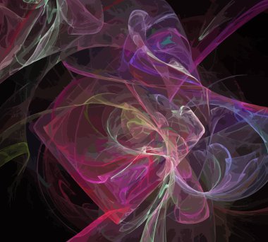 Siyah Renk Üzerine Bir Dijital Fraktal Resmi