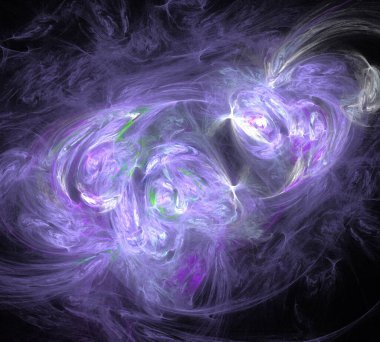 Siyah Renk Üzerine Bir Dijital Fraktal Resmi