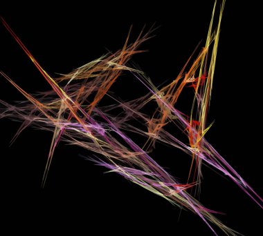 Siyah Renk Üzerine Bir Dijital Fraktal Resmi