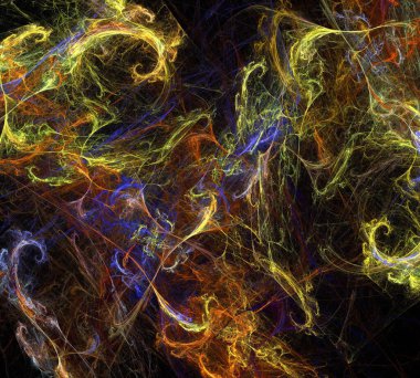 Siyah Renk Üzerine Bir Dijital Fraktal Resmi