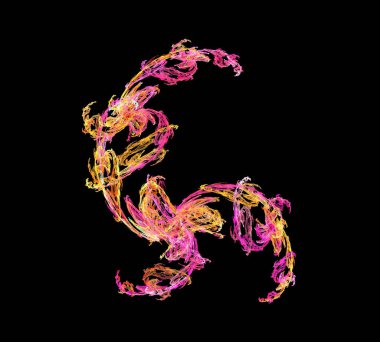 Siyah Renk Üzerine Bir Dijital Fraktal Resmi