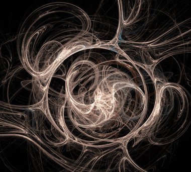 Siyah Renk Üzerine Bir Dijital Fraktal Resmi