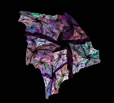 Siyah Renk Üzerine Bir Dijital Fraktal Resmi