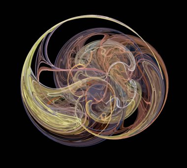 Siyah Renk Üzerine Bir Dijital Fraktal Resmi