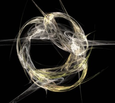 Siyah Renk Üzerine Bir Dijital Fraktal Resmi