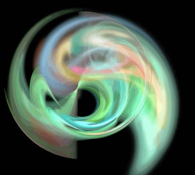 Siyah Renk Üzerine Bir Dijital Fraktal Resmi