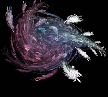 Siyah Renk Üzerine Bir Dijital Fraktal Resmi