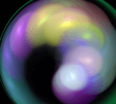 Siyah Renk Üzerine Bir Dijital Fraktal Resmi