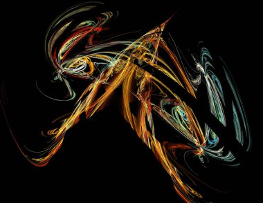 Siyah Renk Üzerine Bir Dijital Fraktal Resmi