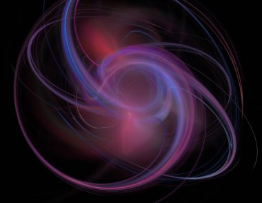 Siyah Renk Üzerine Bir Dijital Fraktal Resmi