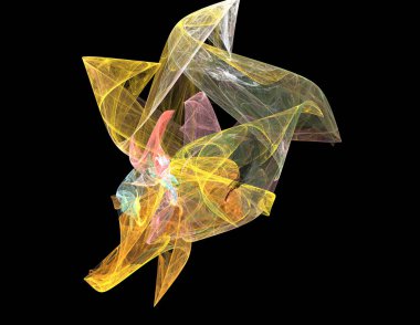 Siyah Renk Üzerine Bir Dijital Fraktal Resmi