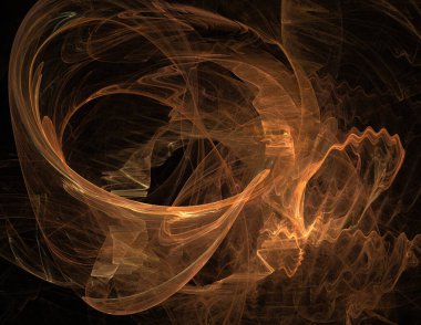 Siyah Renk Üzerine Bir Dijital Fraktal Resmi