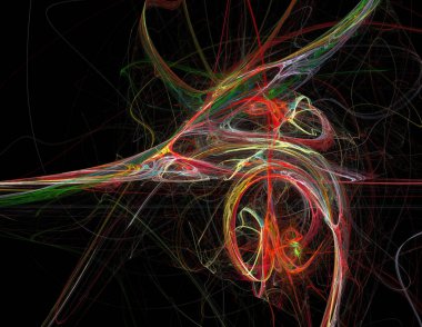 Siyah Renk Üzerine Bir Dijital Fraktal Resmi