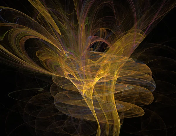 Siyah Renk Üzerine Bir Dijital Fraktal Resmi