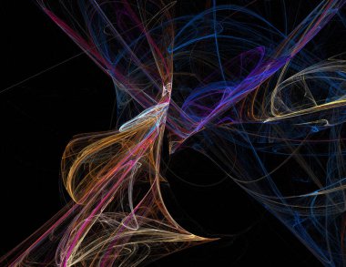 Siyah Renk Üzerine Bir Dijital Fraktal Resmi