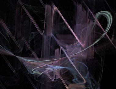 Siyah Renk Üzerine Bir Dijital Fraktal Resmi