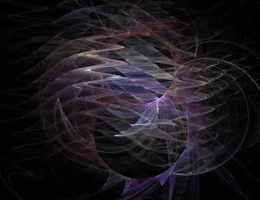 Siyah Renk Üzerine Bir Dijital Fraktal Resmi