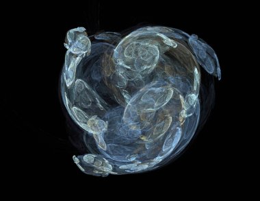 Siyah Renk Üzerine Bir Dijital Fraktal Resmi