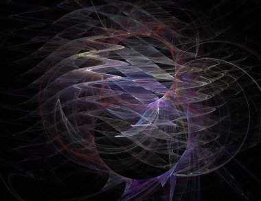 Siyah Renk Üzerine Bir Dijital Fraktal Resmi